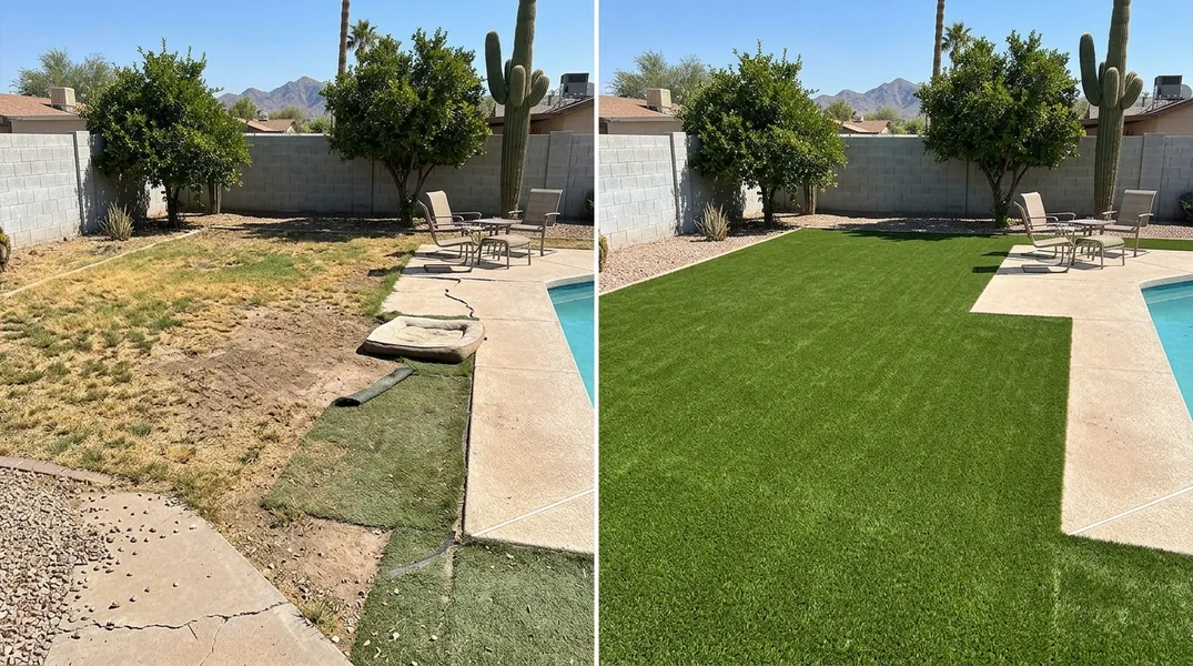 Result artificial grass installation in Phoenix - Phoenix Turf Installation