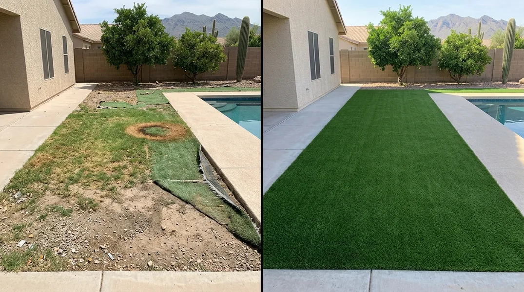 Result artificial grass installation in Phoenix - Phoenix Turf Installation