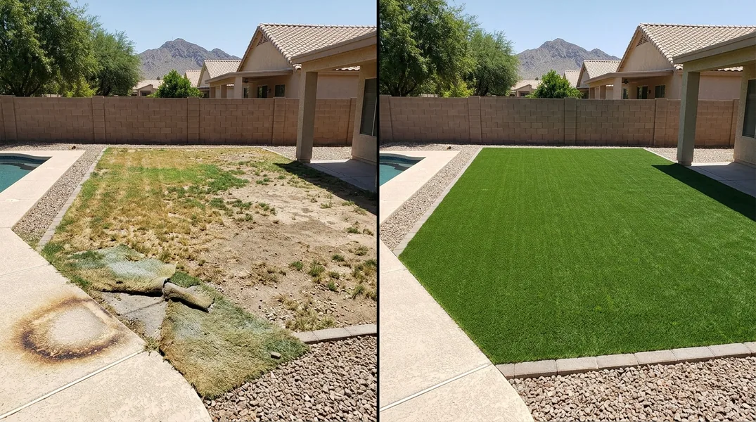 Result artificial grass installation in Phoenix - Phoenix Turf Installation